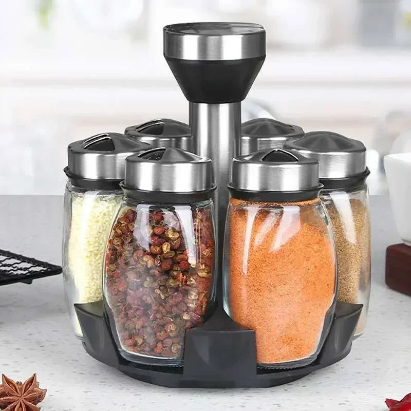 Sleek & Organized Glass Spice Jar Set