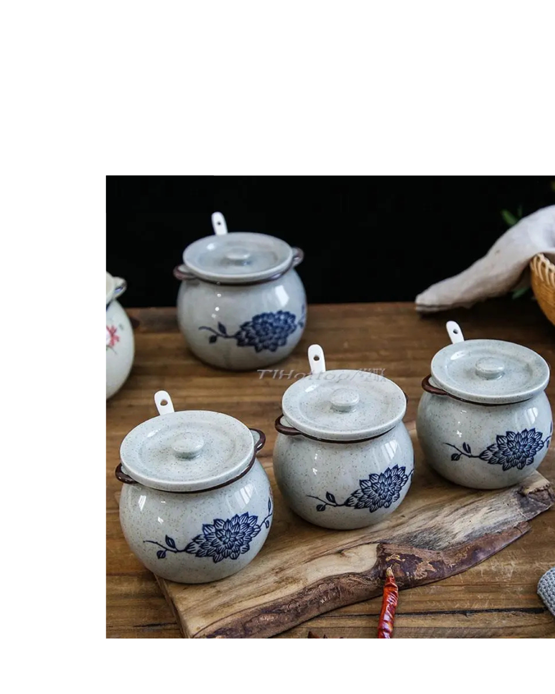 Decorative Kitchen Spice & Seasoning Pots