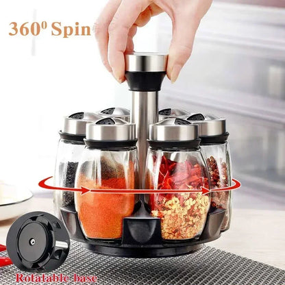 Sleek & Organized Glass Spice Jar Set