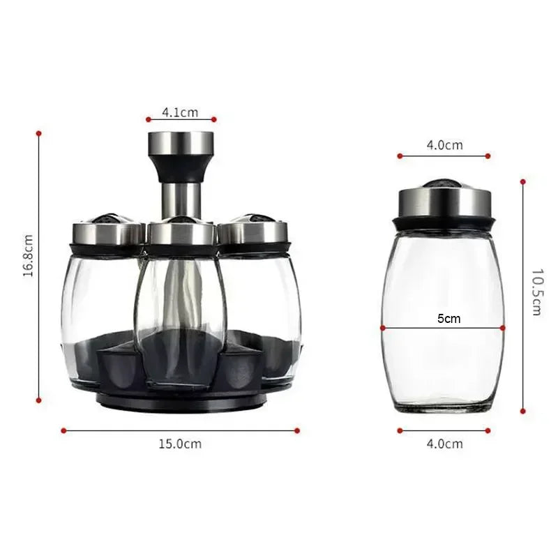 Sleek & Organized Glass Spice Jar Set